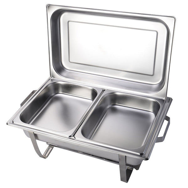 9L Chafing Dish Set Buffet Pan Bain Marie Bow Stainless Steel Food Warmer Countertop Food Warmers
