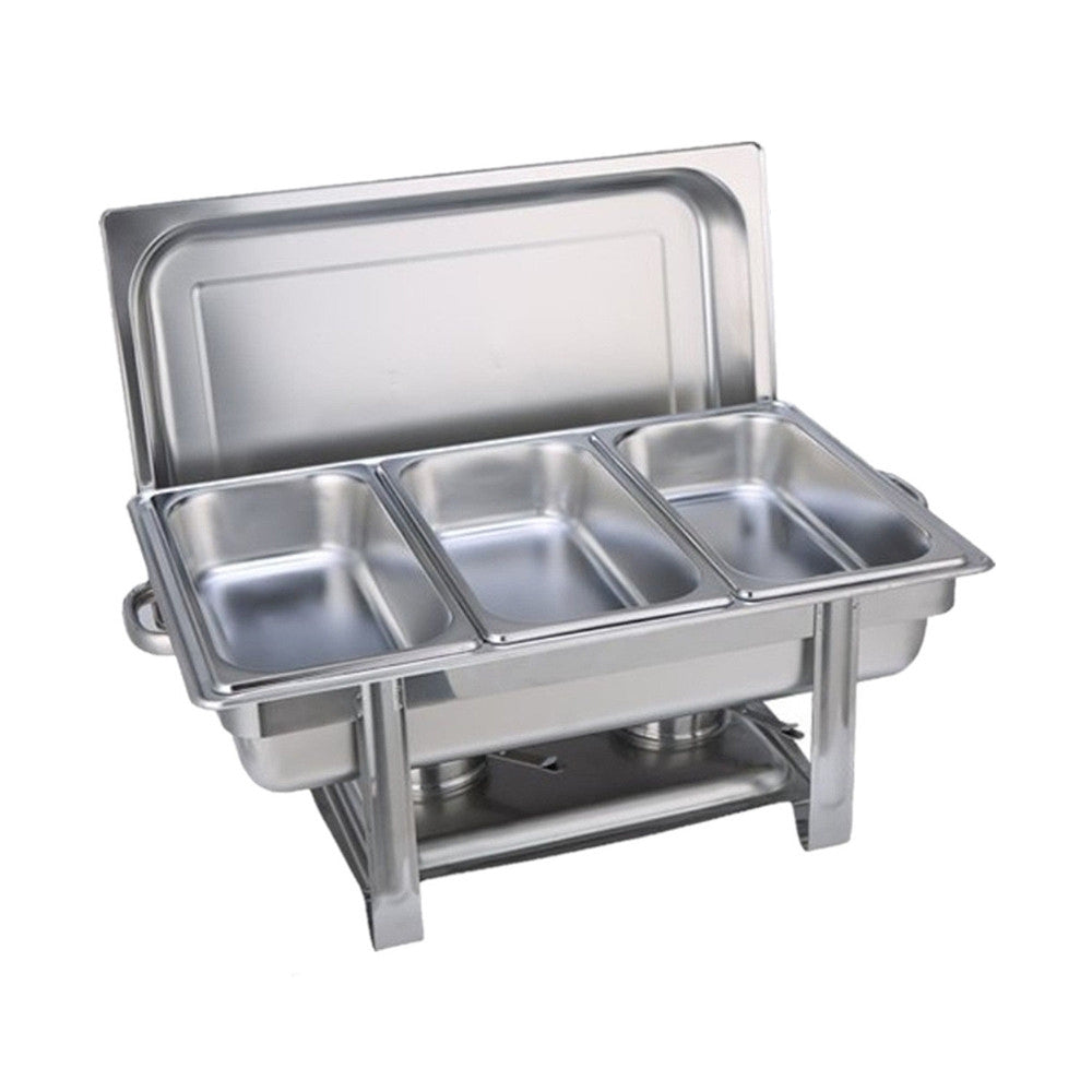 9L Chafing Dish Set Buffet Pan Bain Marie Bow Stainless Steel Food Warmer (3X3l) Countertop Food Warmers