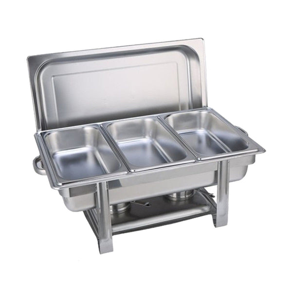 9L Chafing Dish Set Buffet Pan Bain Marie Bow Stainless Steel Food Warmer (3X3l) Countertop Food Warmers