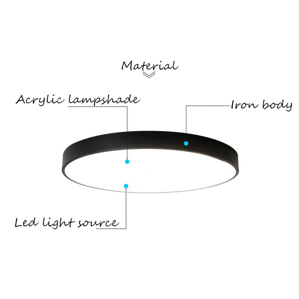30Cm Led Ceiling Light Modern Surface Mount Flush Panel Downlight Ultra Thin Down Lights