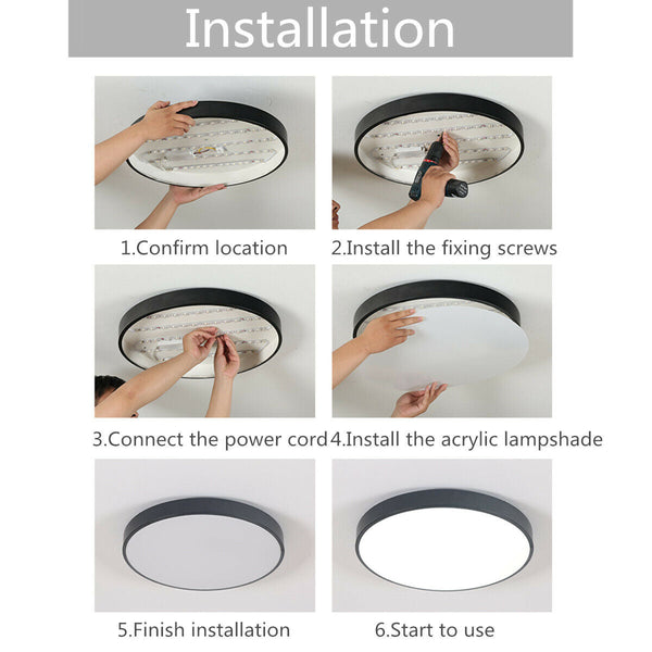 30Cm Led Ceiling Light Modern Surface Mount Flush Panel Downlight Ultra Thin Down Lights