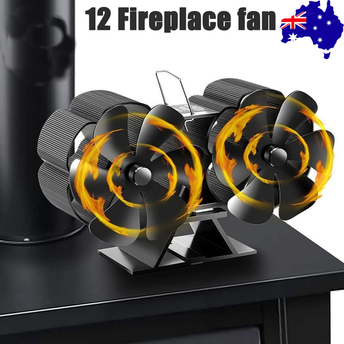 12 Blade Fan Heat Self Powered Wood Stove Top Eco Other Lighting & Fans