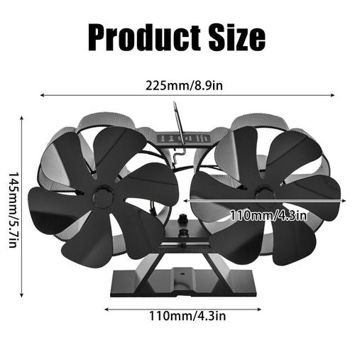 12 Blade Fan Heat Self Powered Wood Stove Top Eco Other Lighting & Fans