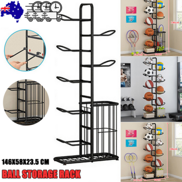 Basketball Soccer Storage Rack Sport Ball Organizer Holder Display Stand With Ball Racks