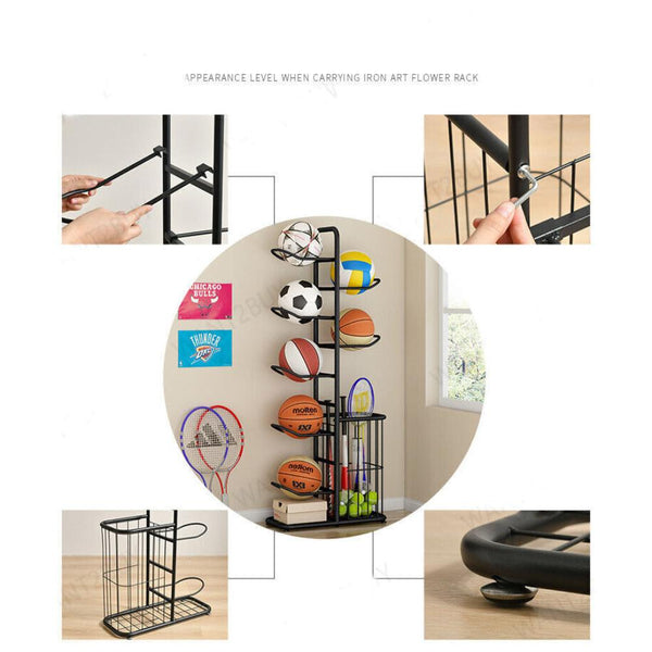 Basketball Soccer Storage Rack Sport Ball Organizer Holder Display Stand With Ball Racks