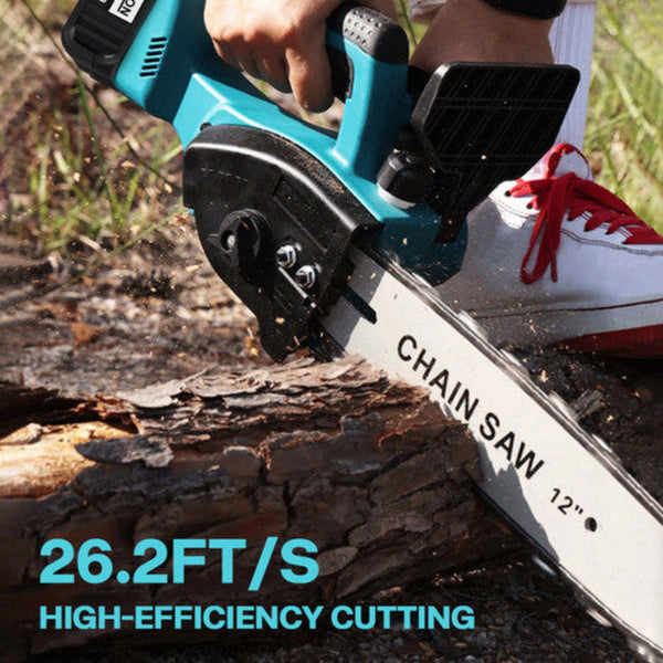 12"Inch Cordless Electric Chainsaw + Battery Brushless Wood Cutter Saw Chainsaws