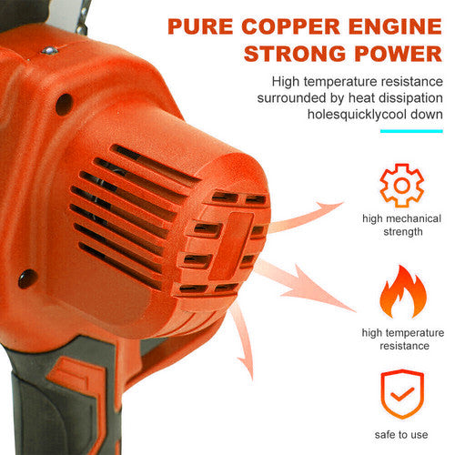 6" Mini Orange Cordless Electric Chainsaw 2X Battery Powered Wood Cutter Rechargeable Chainsaws