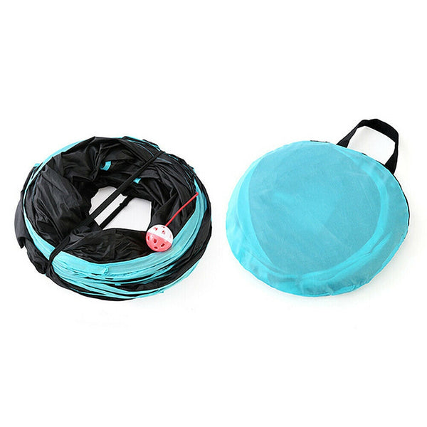 Pet Cat Kitten Puppy 4 Way Tunnel Play Toy Foldable Funny Exercise Tunnel Rabbit Cat Toys