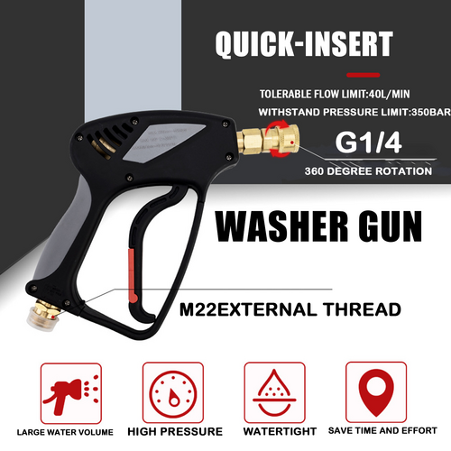 1/4 Inch High Pressure Washer Gun 350Bar 5000Psi Foam Spray Pressure Washers