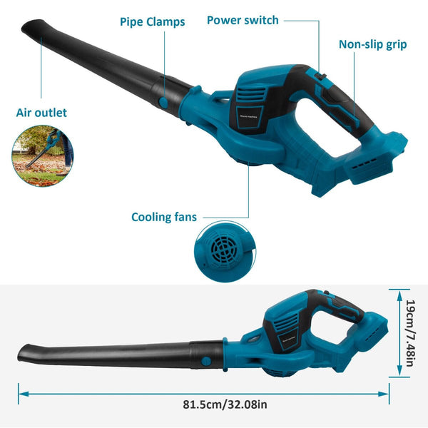 Cordless Garden Leaf Dust Blower Handheld For Makita With 2Battery & Charger 36V Leaf Blowers