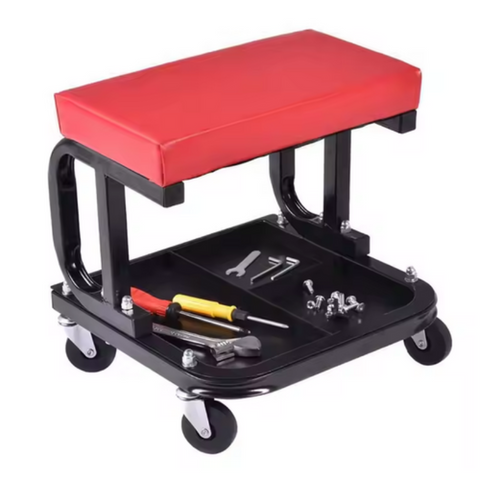Padded Rolling Creeper Garage Mechanics Roller Seat Stool Chair With Tool Tray Mechanic Roller Seats