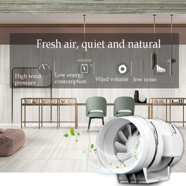 8Inch Extractor Fan Duct Hydroponic Inline Exhaust Vent Industrial Air Ventilation & Extraction