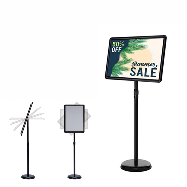 A3 Floor Poster Stand Foyer Pedestal Sign Holder Business Menu Display Black Display Stands