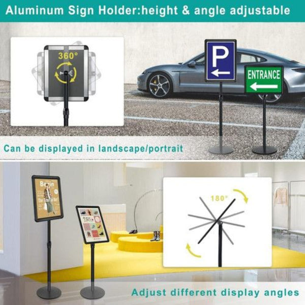 A3 Floor Poster Stand Foyer Pedestal Sign Holder Business Menu Display Black Display Stands