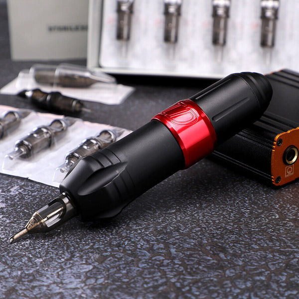 Complete Tattoo Kit Rotary Pen 8Inks [40Needle] Practice Skin Au Plug Tattoo Machines