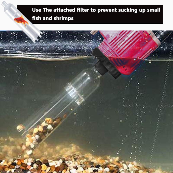 Aquarium Electric Siphon Pump Vacuum Cleaner Fish Tank Water Change Gravel Cleaning & Maintenance