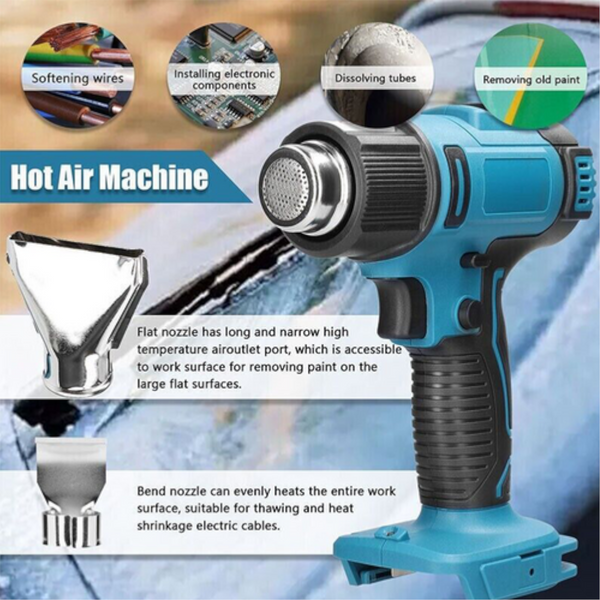 2000W Electric Hot Air Heat Gun With Nozzles Cordless Handheld For Makita 18V Au Heat Guns