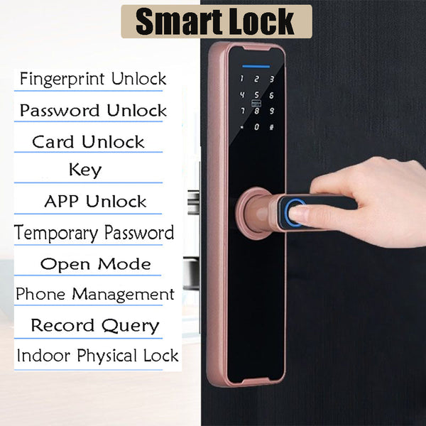 Tuya Home Wifi Smart Door Lock Biometric Fingerprint Smart Card Password Key Usb Smart Door Locks