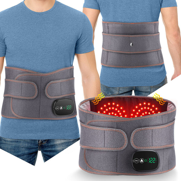 Electric Dual Infrared Light Heat Back Massager Waist Brace Lumbar Support Belt Massagers