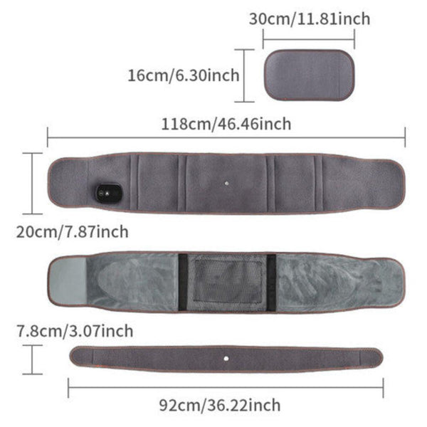Electric Dual Infrared Light Heat Back Massager Waist Brace Lumbar Support Belt Massagers