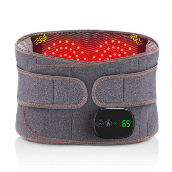 Electric Dual Infrared Light Heat Back Massager Waist Brace Lumbar Support Belt Massagers