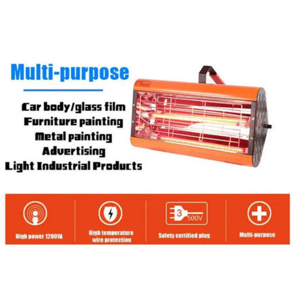 1200W Shortwave Infrared Paint Curing Lamp Spray Painting Solary Baking Dryer Other Automotive Care Supplies