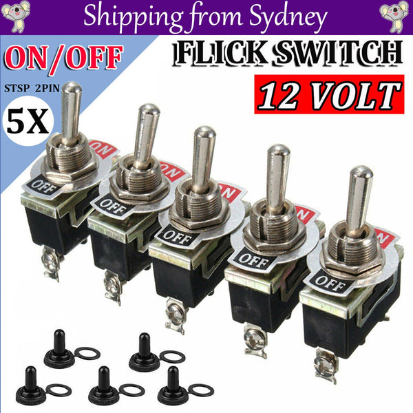 5X Toggle Switch 12V On Off Car Flick Dash Light Marine Volt Switches Boat Switches & Controls