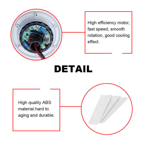12V Ceiling Fan Portable Solar Power 3 Blade 0.7Amp Caravan Camping Outdoor Caravan Parts Accessories