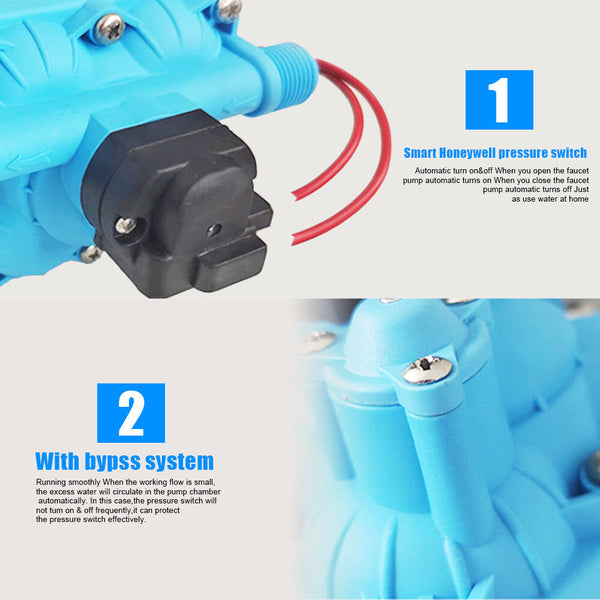 11.3Lpm 55Psi 12V Water Pump For Caravan Motorhome Camper Trailer Boat Rv Water Pumps