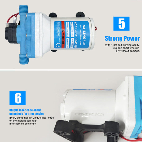 11.3Lpm 55Psi 12V Water Pump For Caravan Motorhome Camper Trailer Boat Rv Water Pumps
