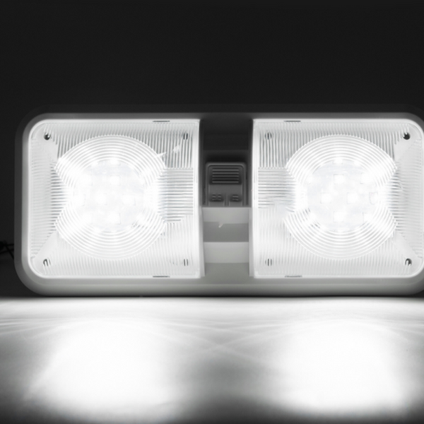12V Rv Interior Led Ceiling Light Boat Camper Caravan Trailer Double Dome Lights