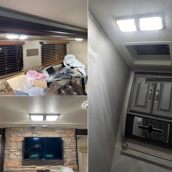 12V Rv Interior Led Ceiling Light Boat Camper Caravan Trailer Double Dome Lights