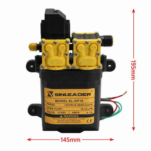 12Lpm 12V Water Pump 130Psi High Pressure Self Priming Camping Boat Farm Water Pumps
