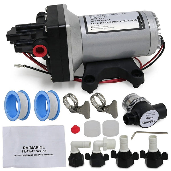 12V Replace Shurflo 4009 Water Pump & Twist On Filter For Caravan Boat Marine Au Water Pumps