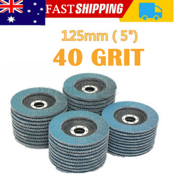 20 Pcs 40 Grit Grinding Wheel 5'' 125Mm Angle Grinder Flap Sanding Disc Au Grinder Discs