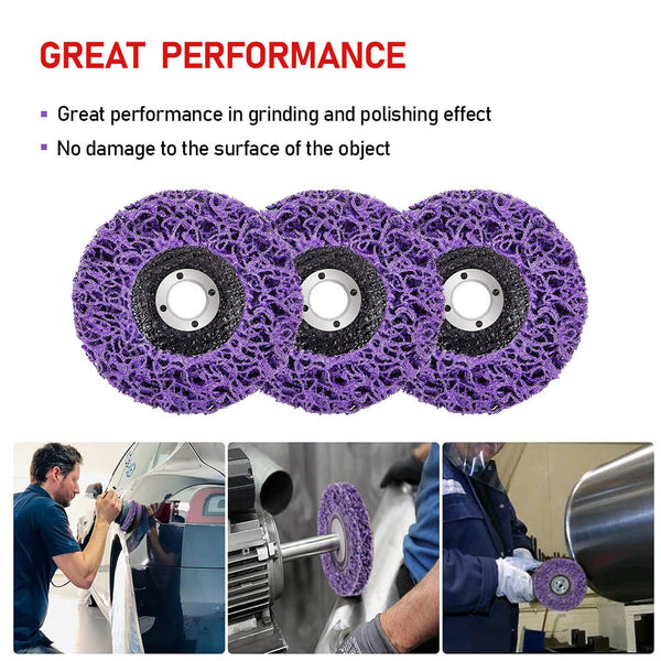 10 X 125Mm 22Mm Poly Strip Disc Wheel Paint Rust Removal Clean Grinder Grinder Discs