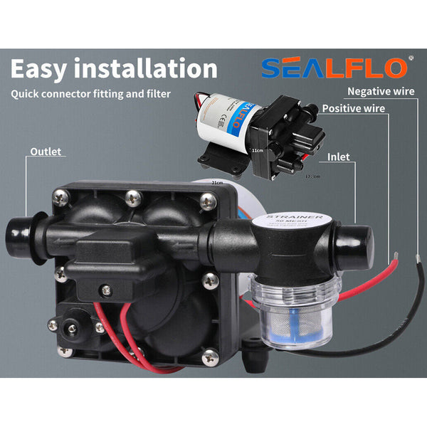 12V Water Pump High Pressure Self Priming Rv Camping Boat 55Psi 11.3L/M Caravan Parts Accessories