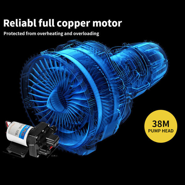 12V Water Pump High Pressure Self Priming Rv Camping Boat 55Psi 11.3L/M Caravan Parts Accessories