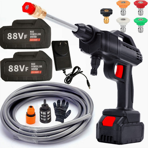 Electric Car Pressure Washer Cordless Spray Gun W/ 2 Battery Water Cleaner Tool Pressure Washers