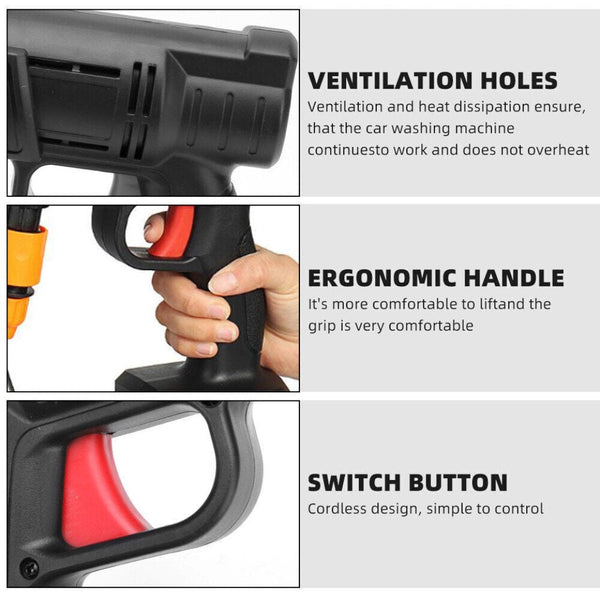 88V Cordless Electric High Pressure Washer Water Spray Gun Car Cleaner 2 Battery Pressure Washers