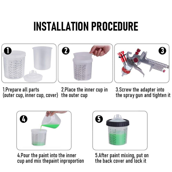 Air Hvlp Spray Gun Paint 600Cc Gravity Feed Cup 1.4Mm 1.7Mm 2Mm Tip Au Stock Paint Sprayers