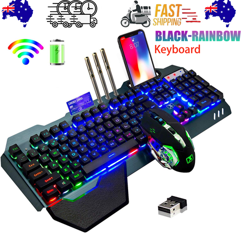 104 Keys Wireless Gaming Keyboard And Mouse Set With Rgb Led Backlit Keyboard & Mouse Bundles