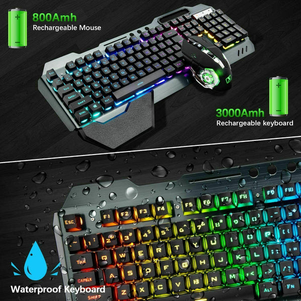 104 Keys Wireless Gaming Keyboard And Mouse Set With Rgb Led Backlit Keyboard & Mouse Bundles