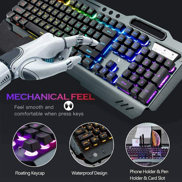 104 Keys Wireless Gaming Keyboard And Mouse Set With Rgb Led Backlit Keyboard & Mouse Bundles