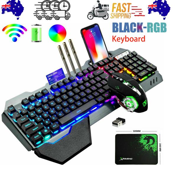 104 Keys Wireless Gaming Keyboard And Mouse Set With Rgb Backlighting Keyboard & Mouse Bundles