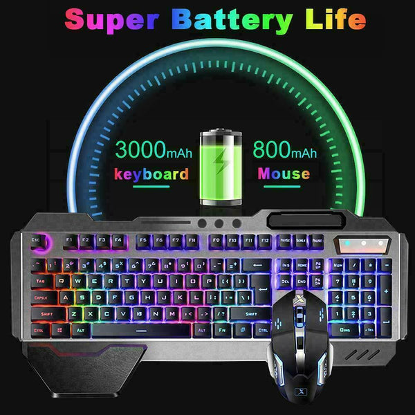 104 Keys Wireless Gaming Keyboard And Mouse Set With Rgb Backlighting Keyboard & Mouse Bundles