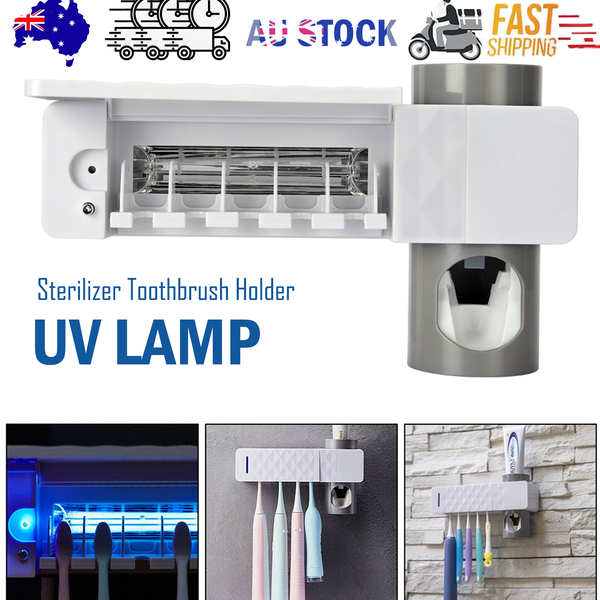 Uv Lamp Sterilizer Toothbrush Holder Bathroom Automatic Toothpaste Health Clean Tumblers & Toothbrush Holders