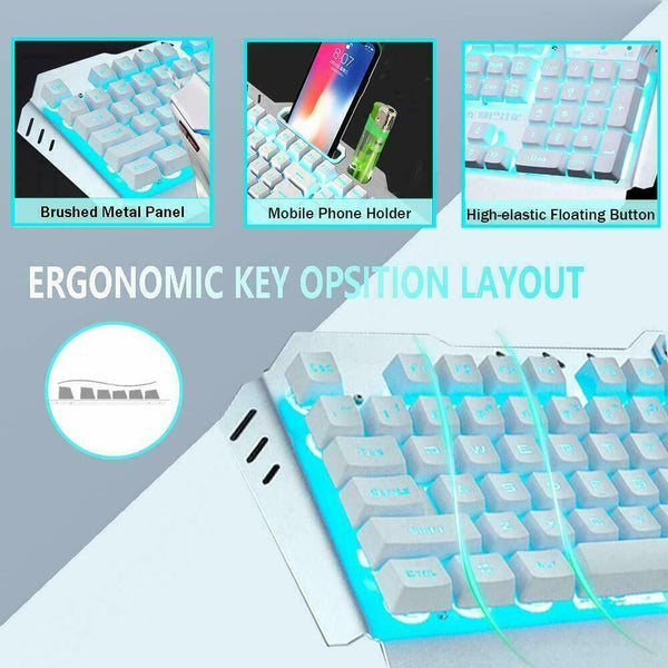 104 Keys Wireless Gaming Keyboard And Mouse Set With Rgb Led Backlight Keyboard & Mouse Bundles