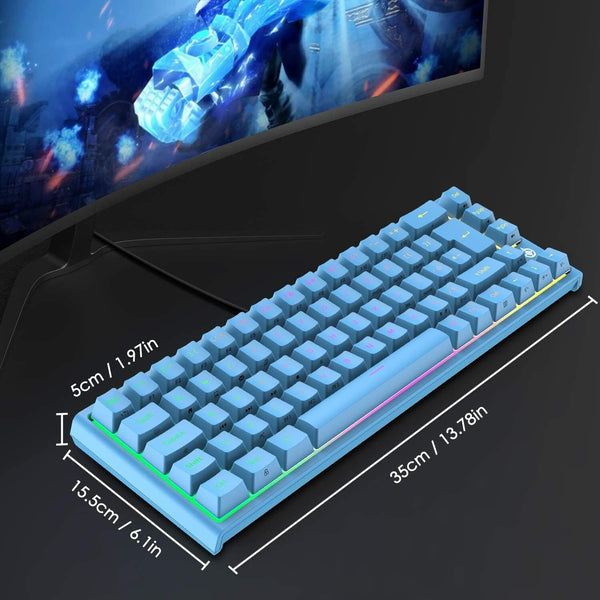 67 Keys Layout Design Mechanical Gaming Keyboard Pc Ps4 Rgb Backlight Wired Usb Blue Keyboards & Keypads