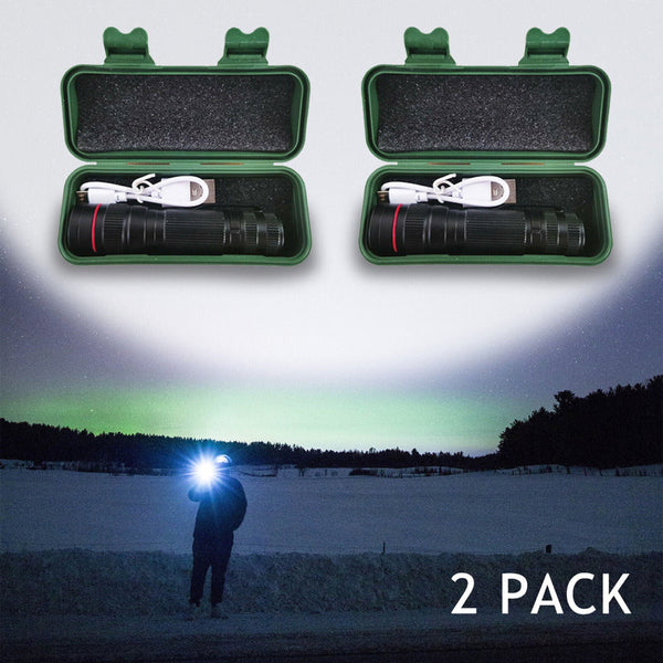 2X Mini Tactical Flashlight Small Led Torch 3 Mode Super Bright Light Clip Lamp Flashlights
